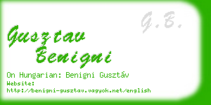 gusztav benigni business card
